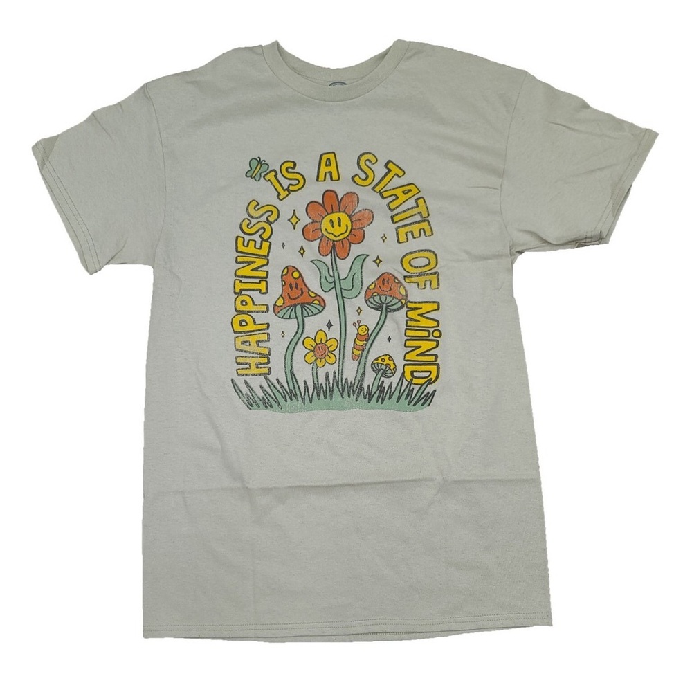 Happiness Is A State of Mind Mushroom Sand
Graphic T-Shirt